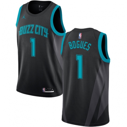 Men Nike Jordan Charlotte Hornets #1 Muggsy Bogues Black NBA Jersey - 2018/