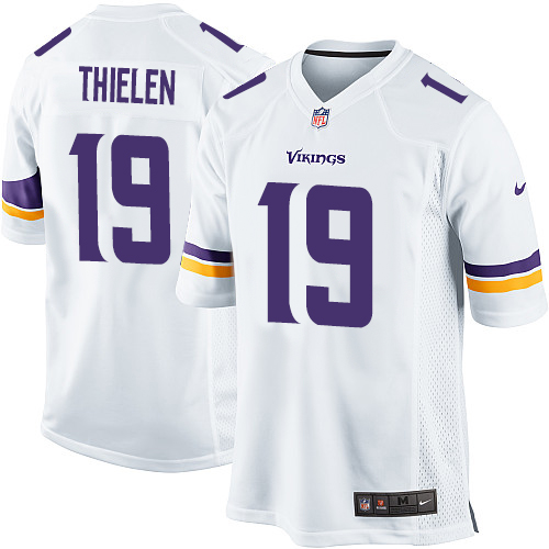 Men Nike NFL Minnesota Vikings #19 Adam Thielen Road White Game Jersey Buy