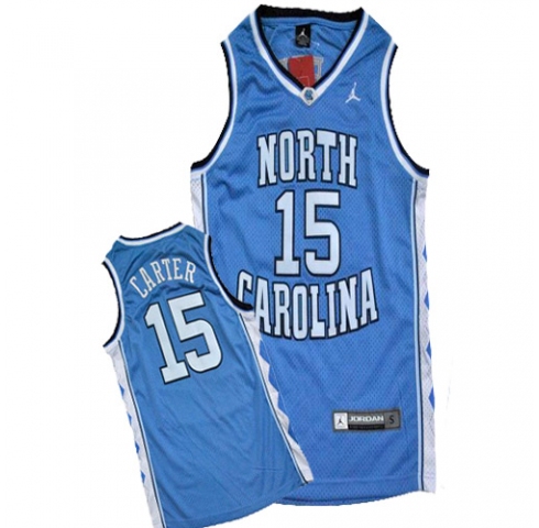 Men Nike North Carolina #15 Vince Carter Blue Authentic NCAA Jersey Buy Goo