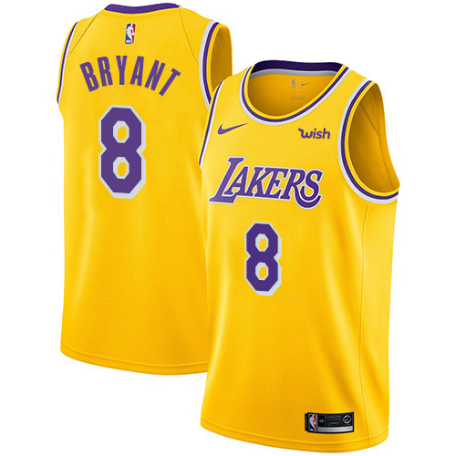 Men's Kobe Bryant Gold Nike Jersey NBA Los Angeles Lakers #8 Icon Edition