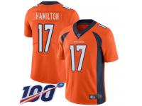 #17 Limited DaeSean Hamilton Orange Football Home Men's Jersey Denver Broncos Vapor Untouchable 100th Season