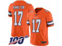 #17 Limited DaeSean Hamilton Orange Football Men's Jersey Denver Broncos Rush Vapor Untouchable 100th Season