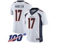 #17 Limited DaeSean Hamilton White Football Road Youth Jersey Denver Broncos Vapor Untouchable 100th Season