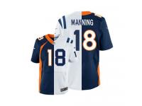 #18 Peyton Manning Denver Broncos Jersey _ Nike Youth Broncos Alternate/Colts Road Two Tone NFL Game