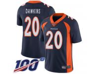 #20 Limited Brian Dawkins Navy Blue Football Alternate Youth Jersey Denver Broncos Vapor Untouchable 100th Season