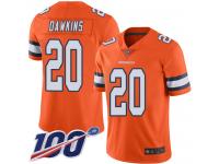 #20 Limited Brian Dawkins Orange Football Men's Jersey Denver Broncos Rush Vapor Untouchable 100th Season