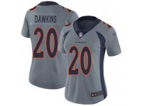 #20 Limited Brian Dawkins Silver Football Women's Jersey Denver Broncos Inverted Legend