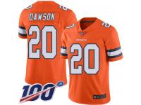 #20 Limited Duke Dawson Orange Football Men's Jersey Denver Broncos Rush Vapor Untouchable 100th Season