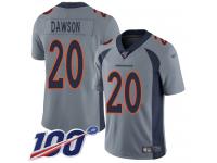 #20 Limited Duke Dawson Silver Football Men's Jersey Denver Broncos Inverted Legend 100th Season