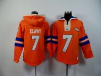 2015 NFL Nike Denver Broncos #7 John Elway Men Orange Pullover Hoodie