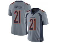 #21 Limited Su'a Cravens Silver Football Men's Jersey Denver Broncos Inverted Legend