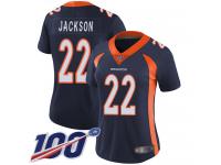 #22 Limited Kareem Jackson Navy Blue Football Alternate Women's Jersey Denver Broncos Vapor Untouchable 100th Season