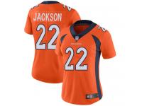 #22 Limited Kareem Jackson Orange Football Home Women's Jersey Denver Broncos Vapor Untouchable