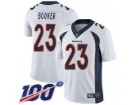 #23 Limited Devontae Booker White Football Road Youth Jersey Denver Broncos Vapor Untouchable 100th Season