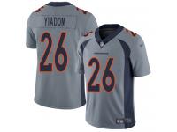 #26 Limited Isaac Yiadom Silver Football Men's Jersey Denver Broncos Inverted Legend