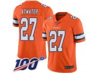 #27 Limited Steve Atwater Orange Football Youth Jersey Denver Broncos Rush Vapor Untouchable 100th Season