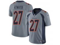 #27 Limited Steve Atwater Silver Football Youth Jersey Denver Broncos Inverted Legend