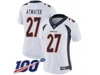 #27 Limited Steve Atwater White Football Road Women's Jersey Denver Broncos Vapor Untouchable 100th Season