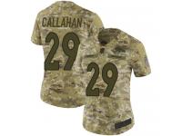 #29 Limited Bryce Callahan Camo Football Women's Jersey Denver Broncos 2018 Salute to Service