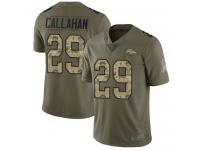 #29 Limited Bryce Callahan Olive Camo Football Men's Jersey Denver Broncos 2017 Salute to Service