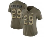 #29 Limited Bryce Callahan Olive Camo Football Women's Jersey Denver Broncos 2017 Salute to Service