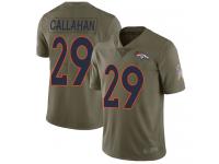 #29 Limited Bryce Callahan Olive Football Men's Jersey Denver Broncos 2017 Salute to Service