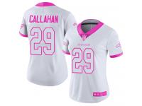 #29 Limited Bryce Callahan White Pink Football Women's Jersey Denver Broncos Rush Fashion