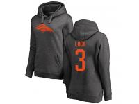 #3 Drew Lock Ash Football One Color Women's Denver Broncos Pullover Hoodie