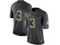 #3 Limited Drew Lock Black Football Youth Jersey Denver Broncos 2016 Salute to Service