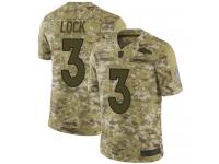 #3 Limited Drew Lock Camo Football Men's Jersey Denver Broncos 2018 Salute to Service