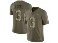 #3 Limited Drew Lock Olive Camo Football Youth Jersey Denver Broncos 2017 Salute to Service