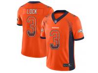 #3 Limited Drew Lock Orange Football Men's Jersey Denver Broncos Rush Drift Fashion