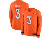 #3 Limited Drew Lock Orange Football Men's Jersey Denver Broncos Therma Long Sleeve