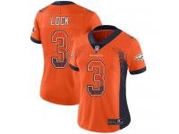 #3 Limited Drew Lock Orange Football Women's Jersey Denver Broncos Rush Drift Fashion