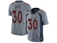 #30 Limited Terrell Davis Silver Football Men's Jersey Denver Broncos Inverted Legend