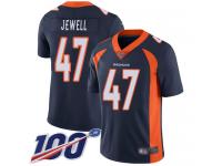 #47 Limited Josey Jewell Navy Blue Football Alternate Youth Jersey Denver Broncos Vapor Untouchable 100th Season