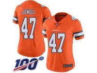 #47 Limited Josey Jewell Orange Football Women's Jersey Denver Broncos Rush Vapor Untouchable 100th Season