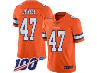 #47 Limited Josey Jewell Orange Football Youth Jersey Denver Broncos Rush Vapor Untouchable 100th Season