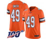 #49 Limited Dennis Smith Orange Football Men's Jersey Denver Broncos Rush Vapor Untouchable 100th Season