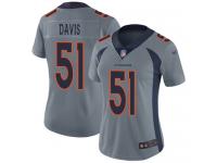 #51 Limited Todd Davis Silver Football Women's Jersey Denver Broncos Inverted Legend