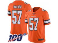 #57 Limited Demarcus Walker Orange Football Men's Jersey Denver Broncos Rush Vapor Untouchable 100th Season