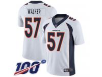 #57 Limited Demarcus Walker White Football Road Youth Jersey Denver Broncos Vapor Untouchable 100th Season