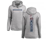 #60 Connor McGovern Ash Football Backer Women's Denver Broncos Pullover Hoodie