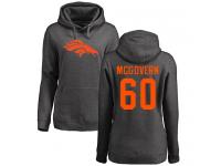 #60 Connor McGovern Ash Football One Color Women's Denver Broncos Pullover Hoodie