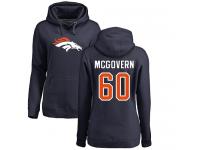 #60 Connor McGovern Navy Blue Football Name & Number Logo Women's Denver Broncos Pullover Hoodie