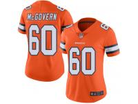 #60 Limited Connor McGovern Orange Football Women's Jersey Denver Broncos Rush Vapor Untouchable