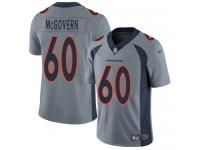 #60 Limited Connor McGovern Silver Football Men's Jersey Denver Broncos Inverted Legend