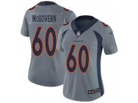 #60 Limited Connor McGovern Silver Football Women's Jersey Denver Broncos Inverted Legend