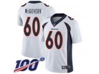 #60 Limited Connor McGovern White Football Road Men's Jersey Denver Broncos Vapor Untouchable 100th Season