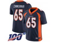 #65 Limited Gary Zimmerman Navy Blue Football Alternate Men's Jersey Denver Broncos Vapor Untouchable 100th Season